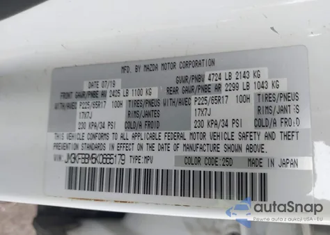 2019 Mazda Cx-5 Sport from USA, damaged, VIN JM3KFBBM5K0665179